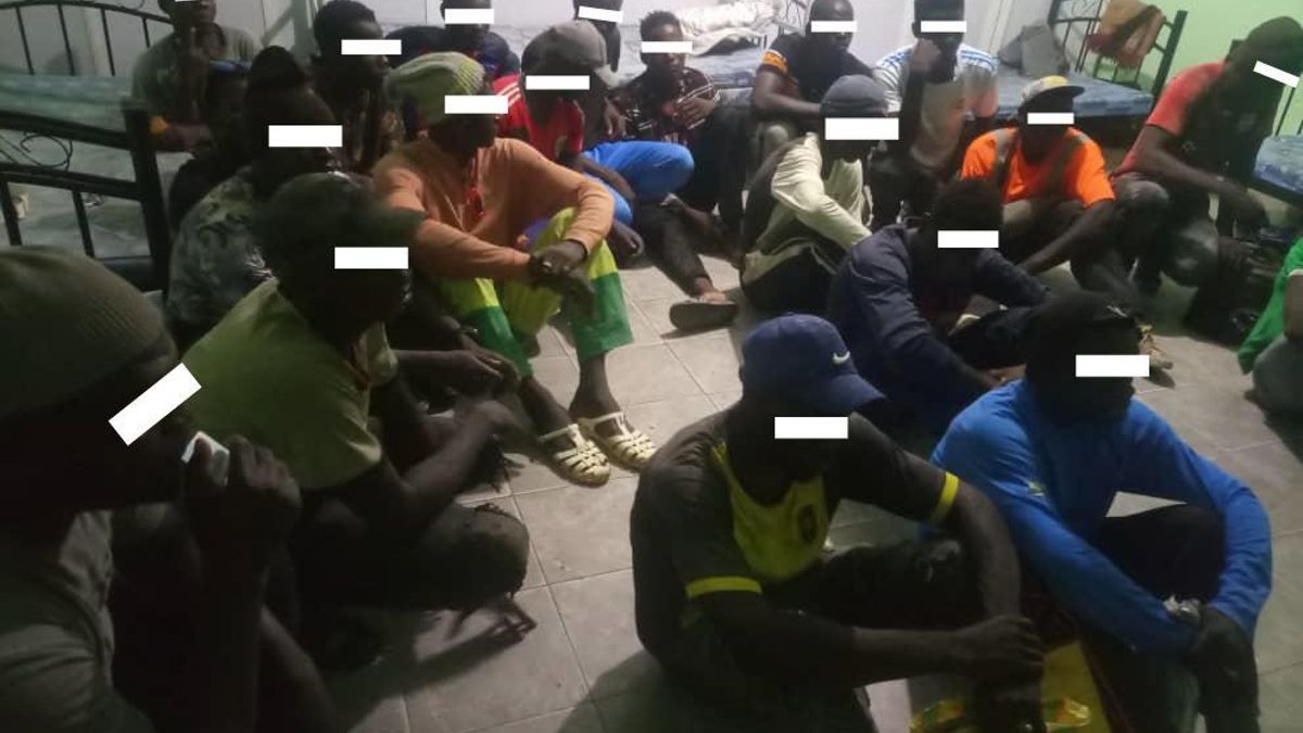 Migrantes detenidos en la cárcel de migrantes de Ksar, Nouakchott (Mauritania)