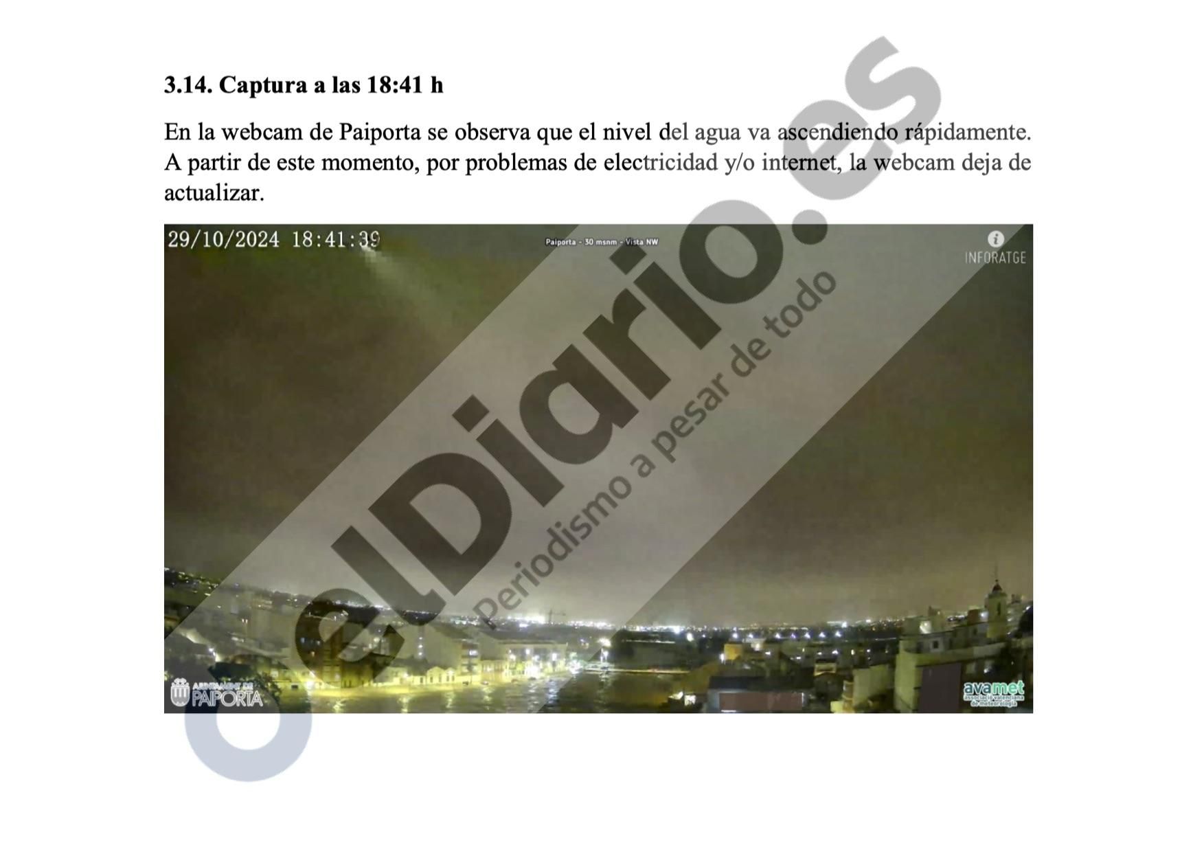 Imagen del barranco del Poyo en Paiporta a las 18.41.