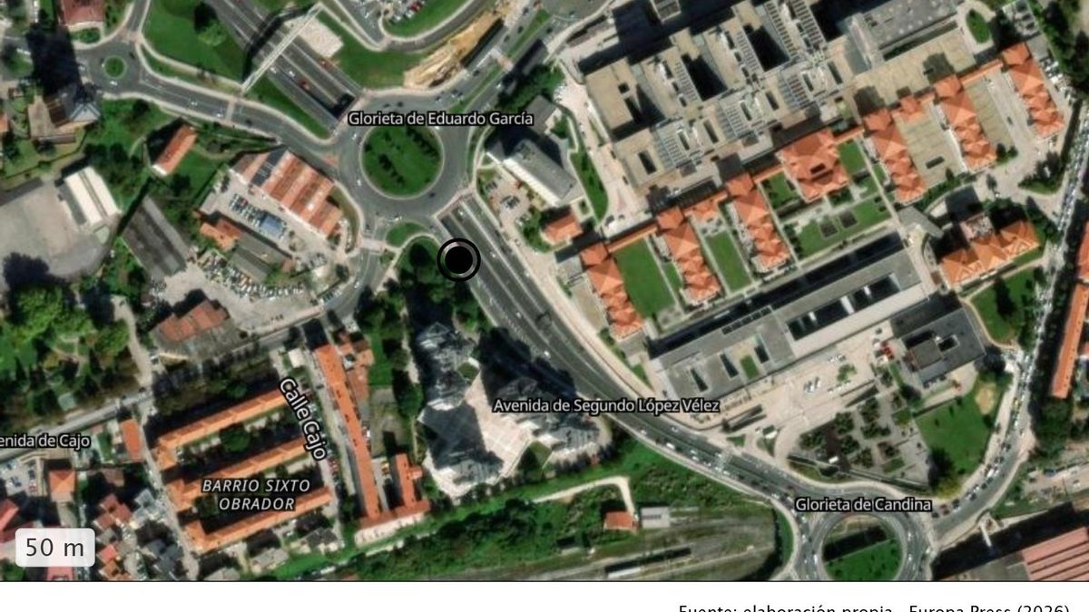 Muere una mujer de 58 años atropellada por una moto en un paso de cebra cercano al hospital Valdecilla