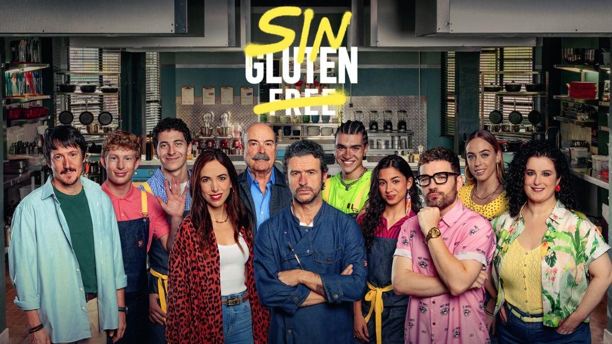 Cartel oficial de 'Sin gluten', con su reparto principal
