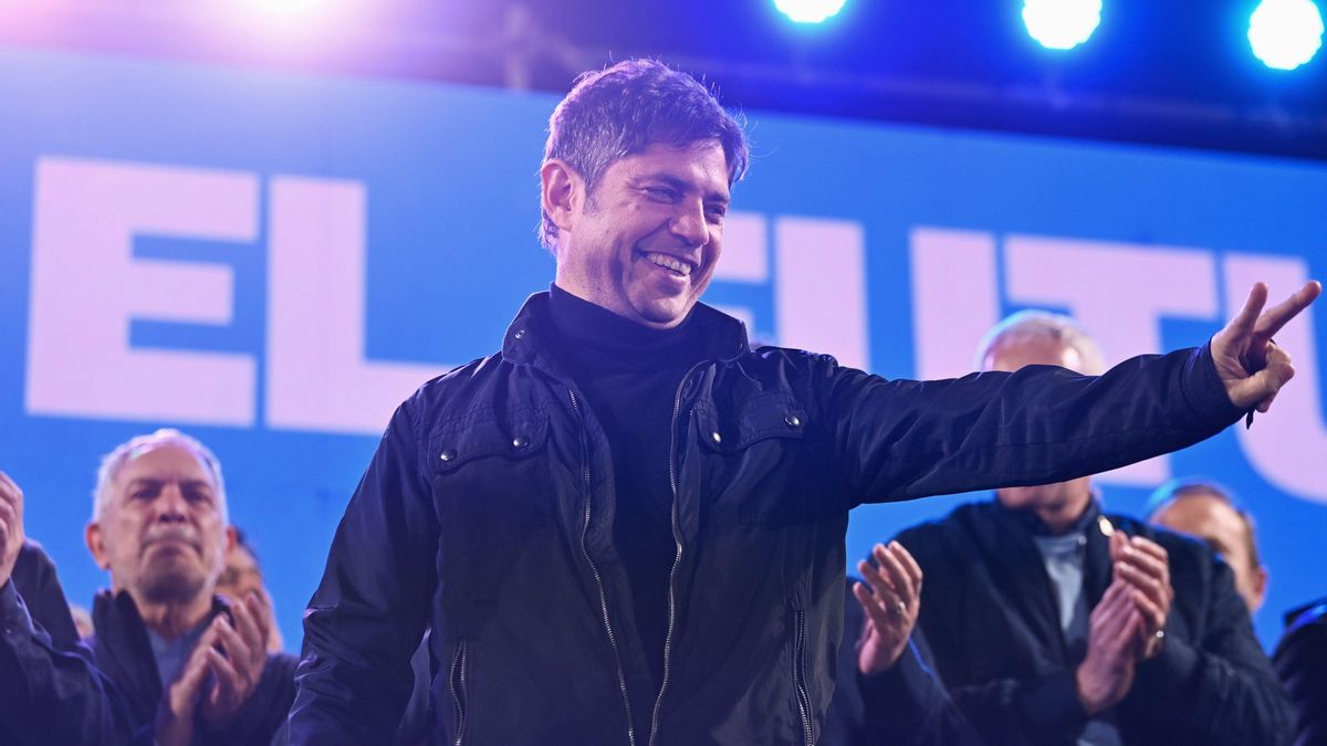 Axel Kicillof en el búnker de la victoria