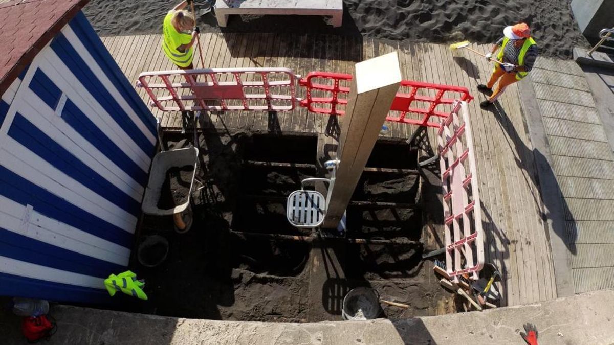 Obras en la zona de los aseos.