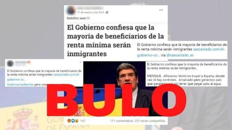 No, el Gobierno no "ha confesado que la mayoría de beneficiarios del Ingreso Mínimo Vital serán inmigrantes"