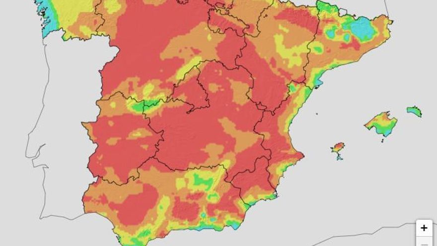 Casi toda España, en riesgo "extremo" o "muy alto" de incendios