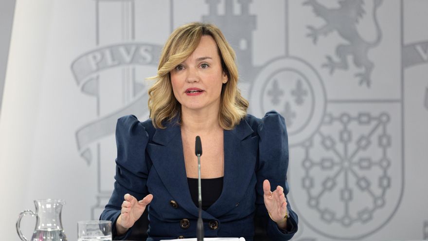La portavoz del Gobierno, Pilar Alegría, en la rueda de prensa del Consejo de Ministros