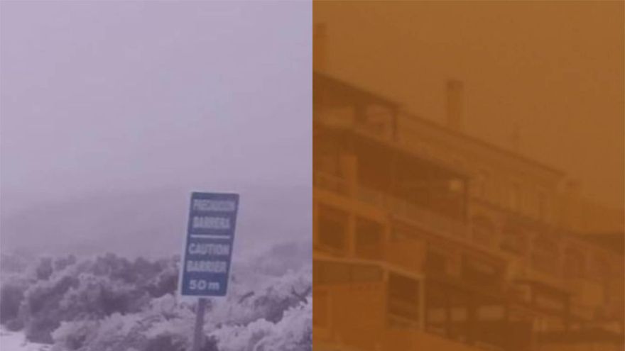 El mundo al revés: calima en la Península y nieve en Canarias