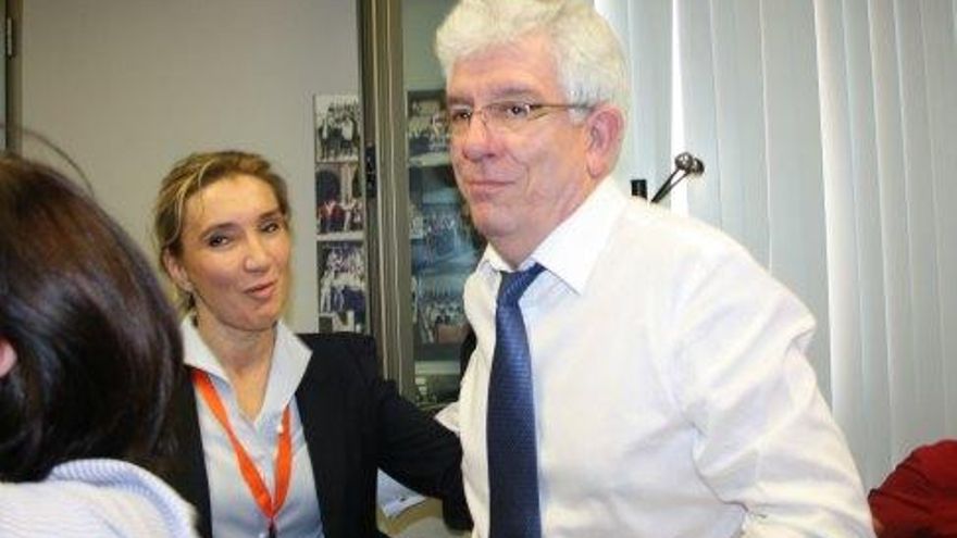 María Victoria Seco en la celebración con José Ángel Hermida