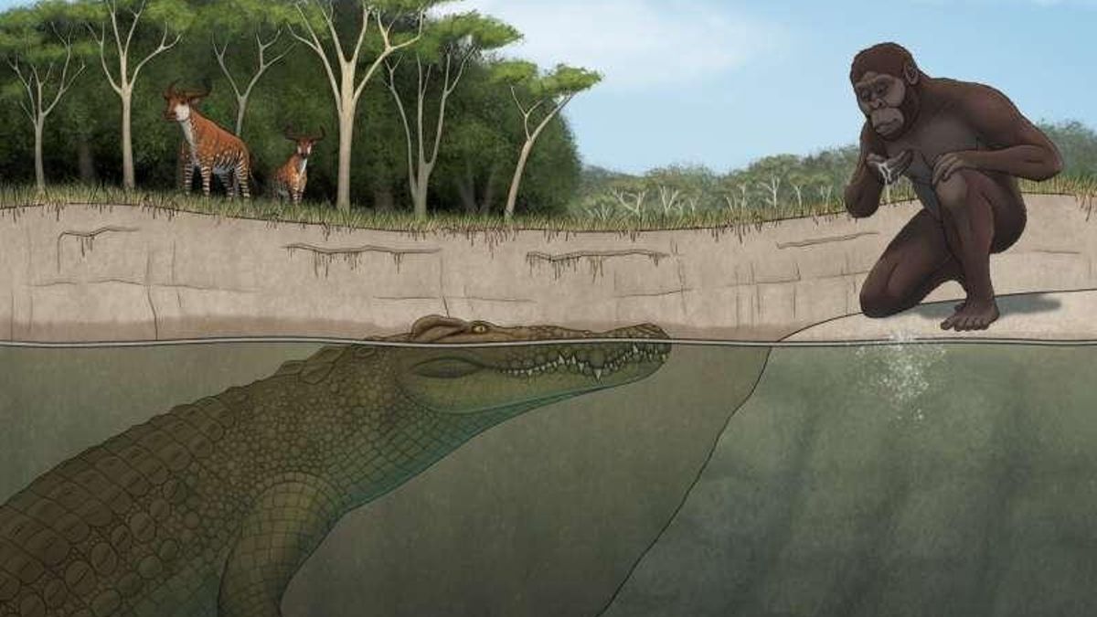 Recreación del Crocodylus lucivenator, una especie prehistórica extinta