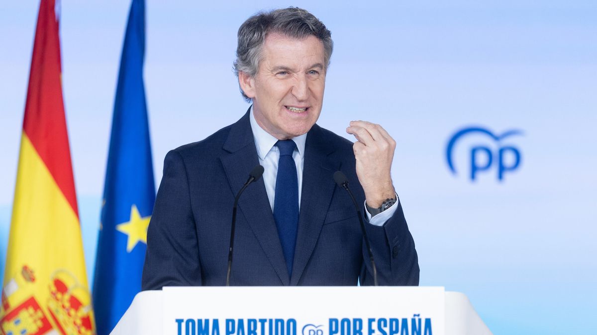 El líder del PP, Alberto Núñez Feijóo, este lunes.