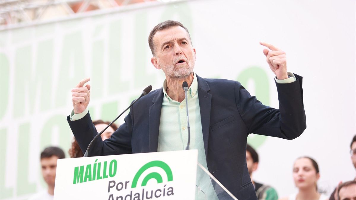Antonio Maíllo, durante su intervención en la plaza Alcalde Horacio Hermoso.