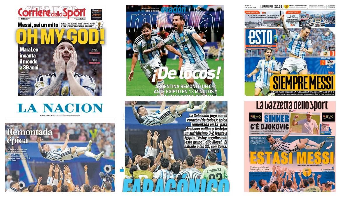 Hermosa mañana: las tapas de los diarios después del triunfo épico de Argentina ante Egipto