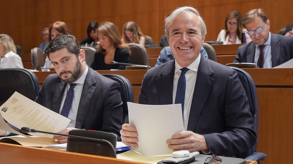 Azcón y Nolasco, en mayo del año pasado, en uno de los últimos plenos autonómicos antes de la ruptura