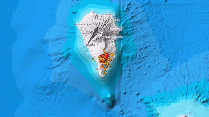 Terremotos localizados en los últimos tres días en La Palma