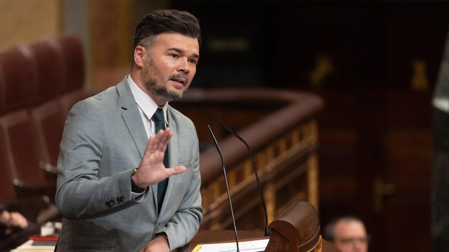 El portavoz de ERC en el Congreso, Gabriel Rufián, interviene durante un pleno extraordinario, en el Congreso de los Diputados, a 9 de julio de 2025, en Madrid (España).