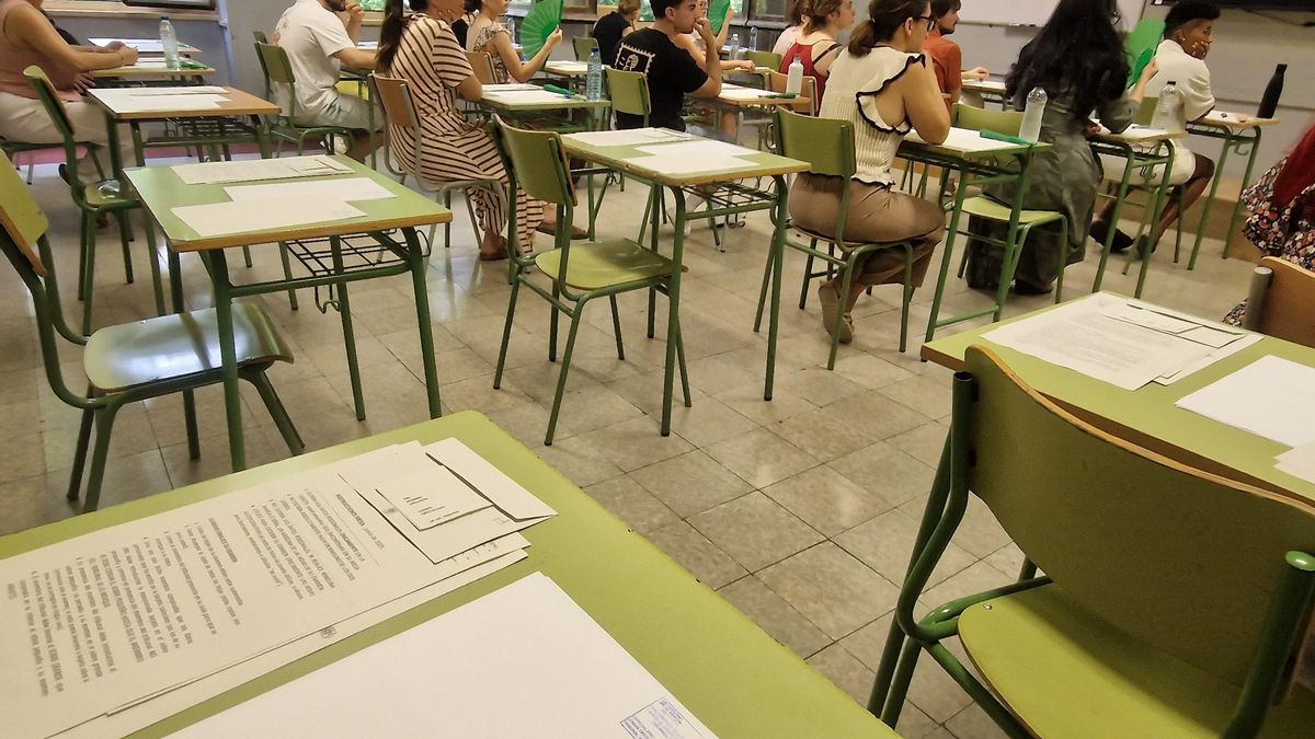 Una de las aulas donde se celebraron las oposiciones de Secundaria del pasado 21 de junio