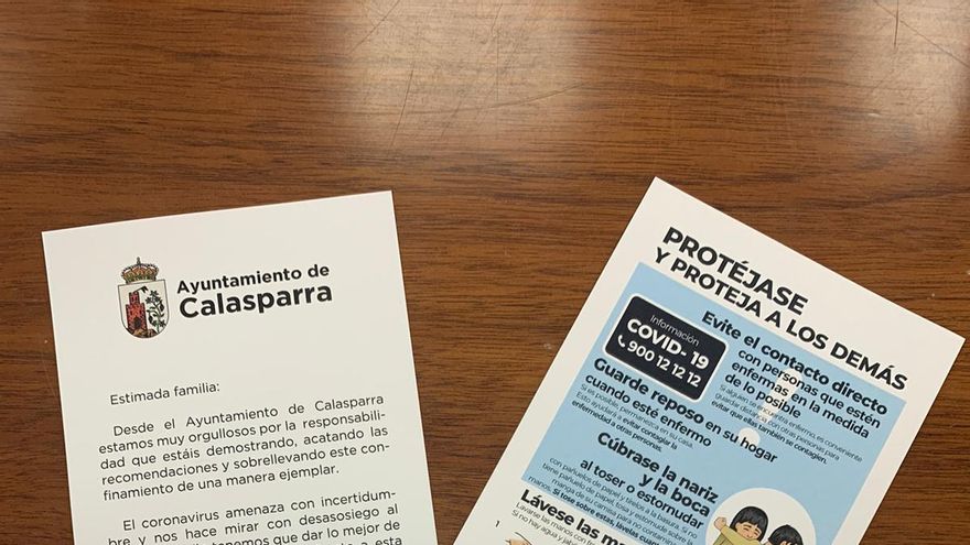 Material de protección repartido en Calasparra