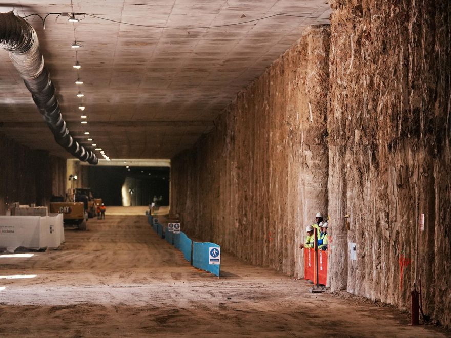Vista del túnel sur del soterramiento de la A-5, ya excavado