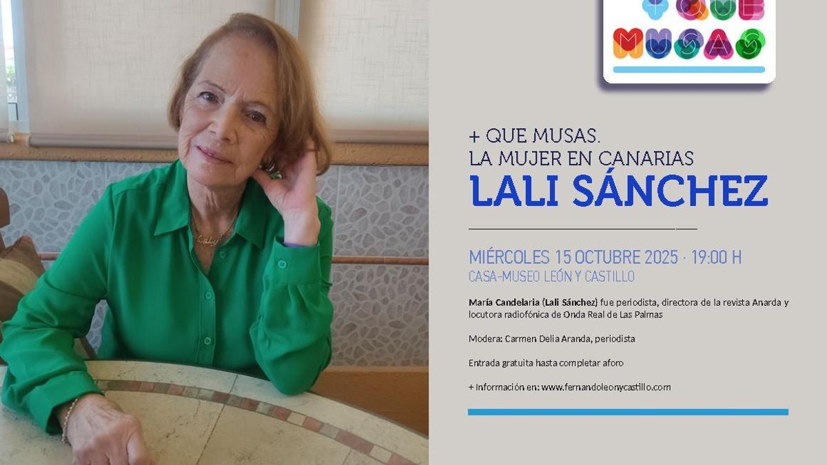 La periodista Lali Sánchez participará en el ciclo 'Más que musas'.