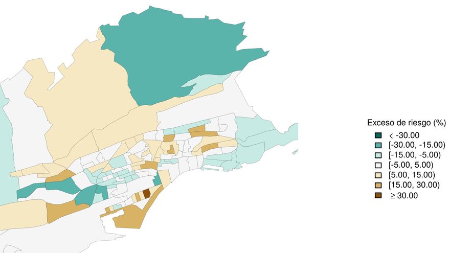 Mapa de suicidios en Santander en dos décadas.