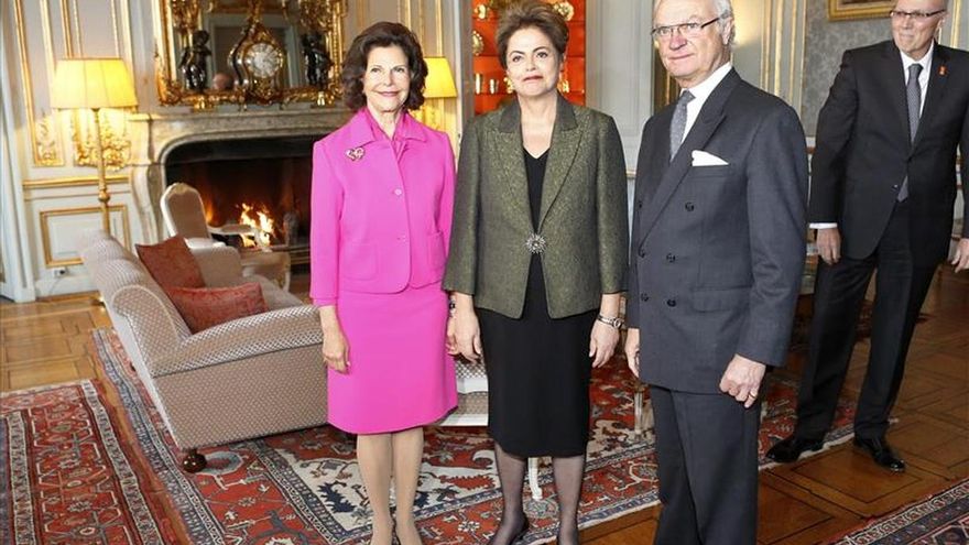 Rousseff inicia su gira escandinava con una recepción con el rey Gustavo XVI