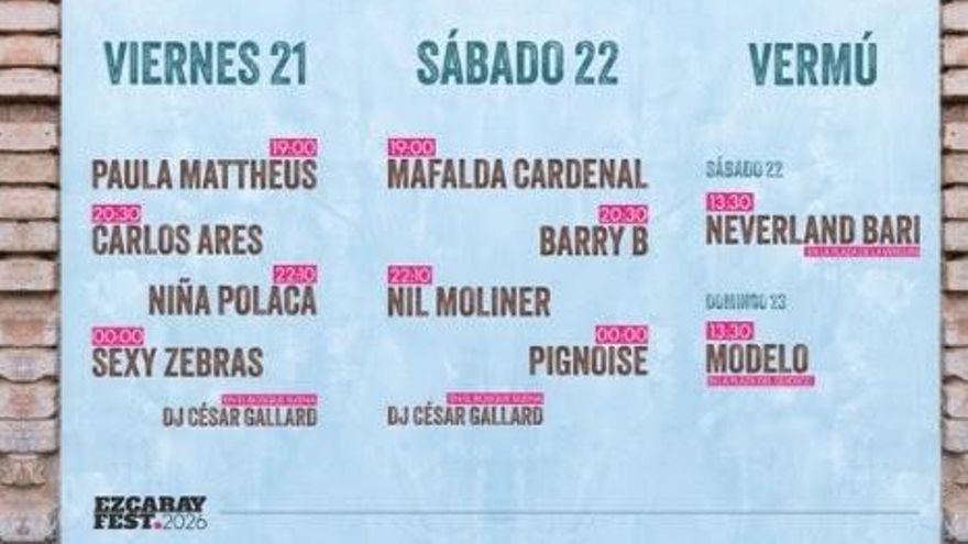 Cartel con los horarios