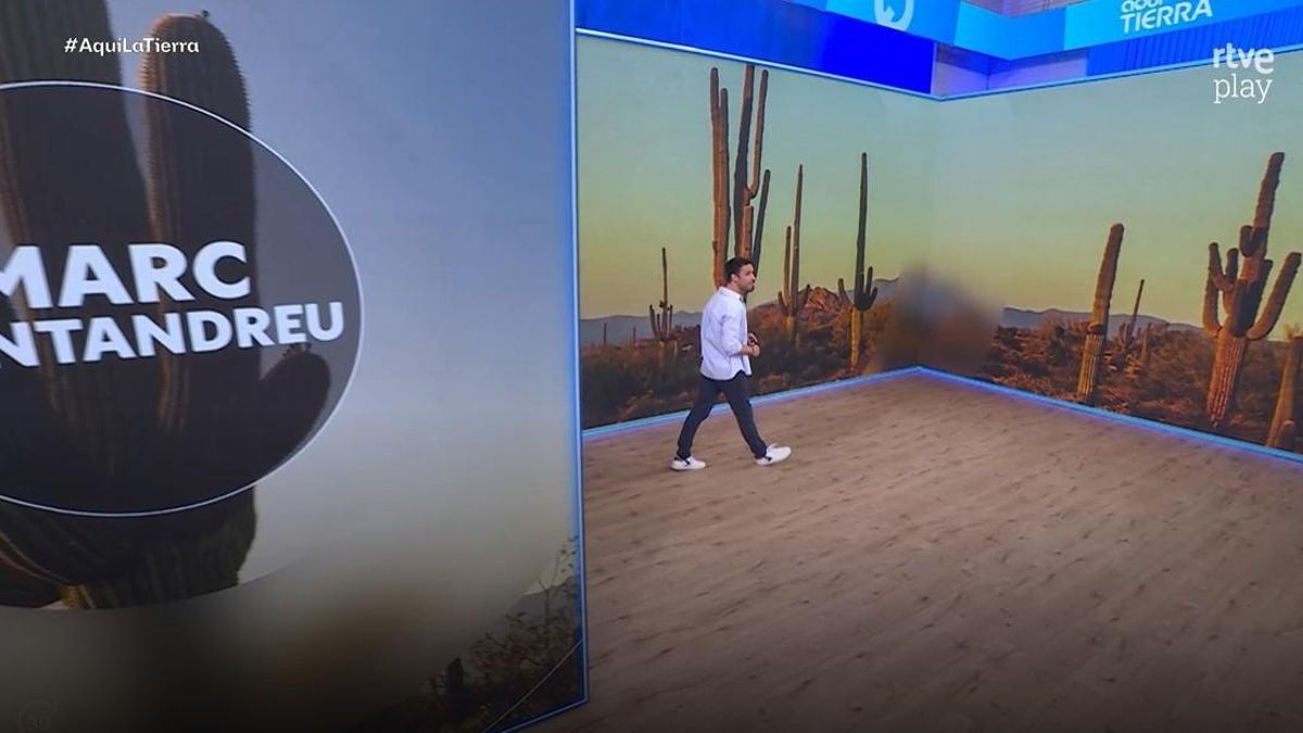 Marc Santandreu al entrar en su primer 'Aquí la Tiera' de RTVE
