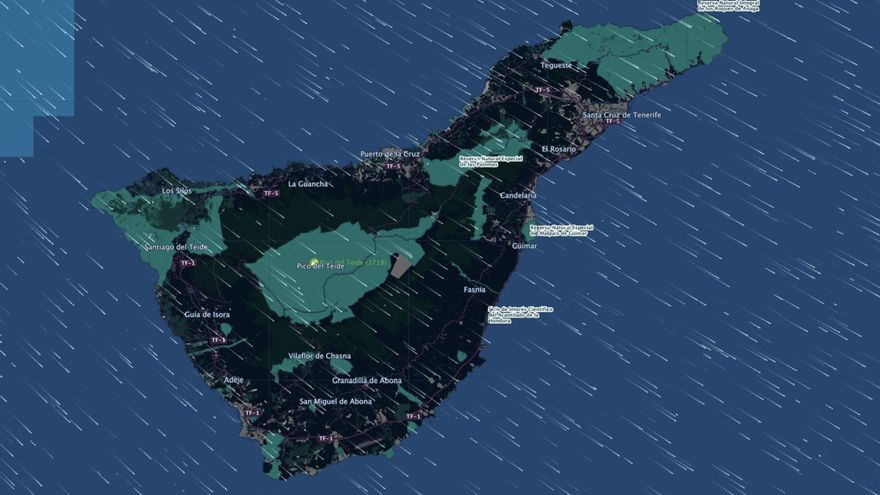 Infografía de las rachas de viento que afectan a Tenerife