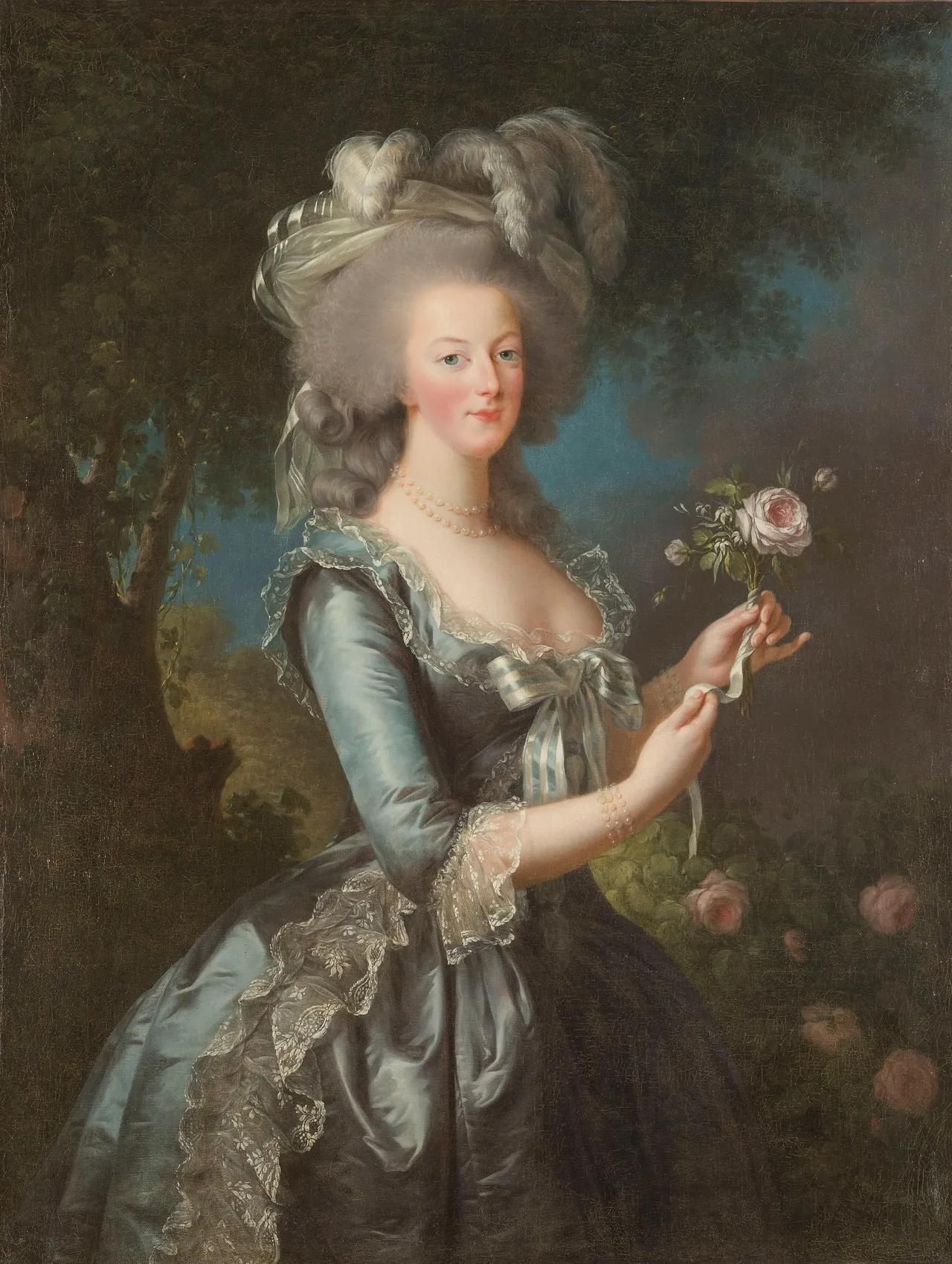 María Antonieta y la rosa, por Elisabeth Vigée LeBrun