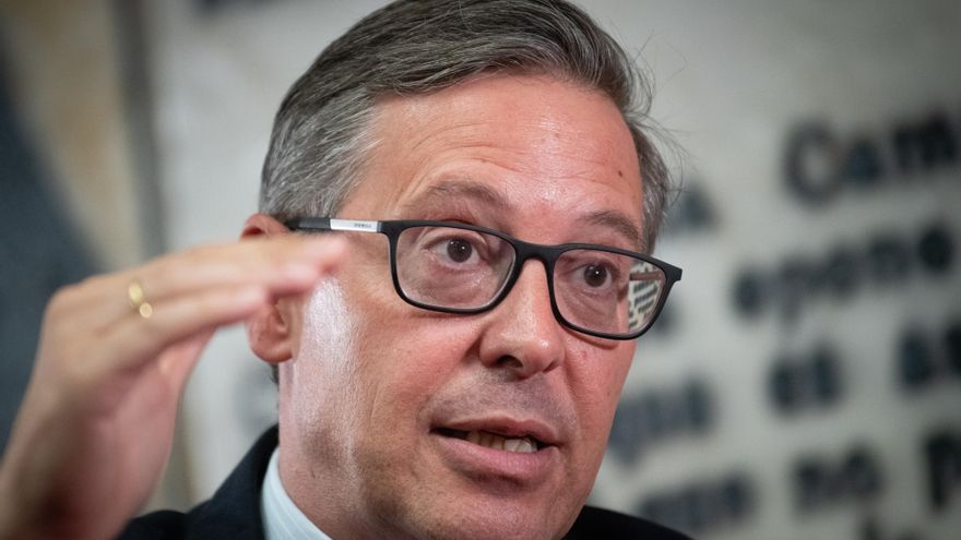 El secretario general del PP de Madrid, Alfonso Serrano, en una entrevista con Europa Press.