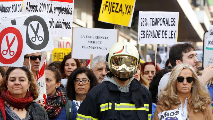 Una protesta de interinos en una imagen de archivo.