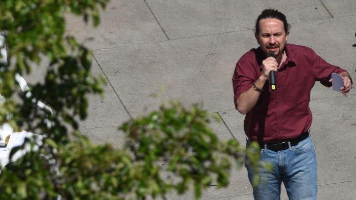 Pablo Iglesias en el acto de Lavapiés