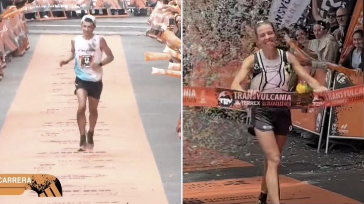 Peter Frano y Anne-Lise Rousset, este sábado, entrando en meta.