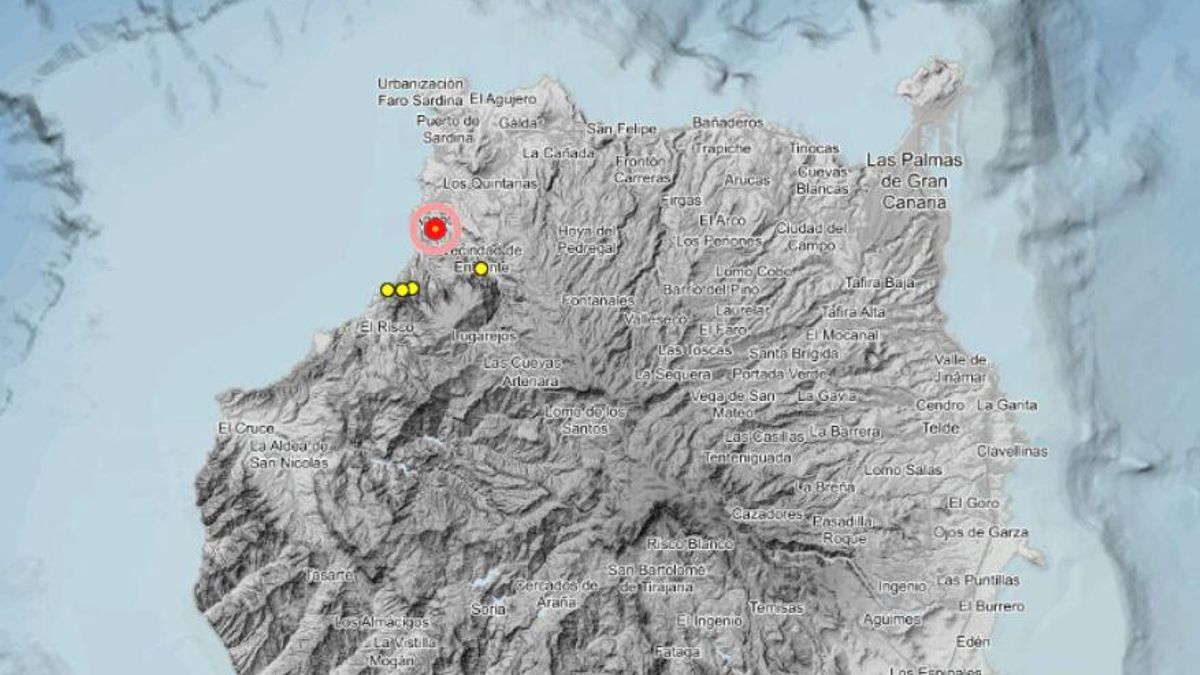 Terremoto en Agaete de magnitud 2,3 y sentido por la población