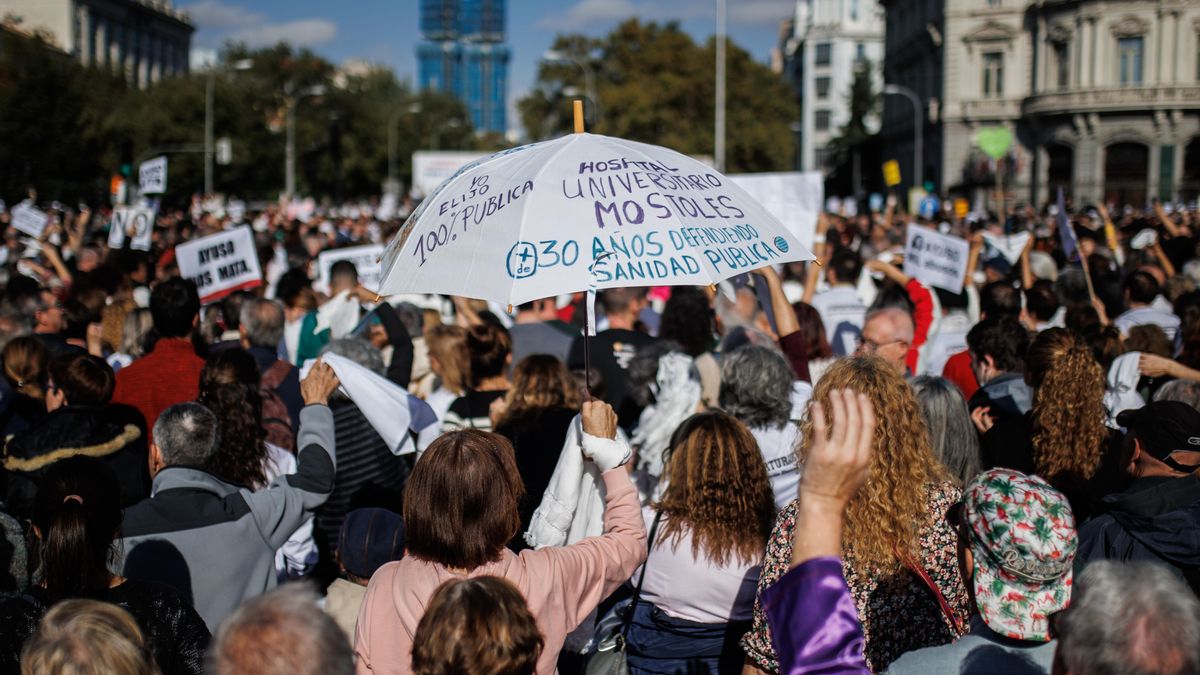 Manifestación en defensa de la sanidad pública en Madrid.