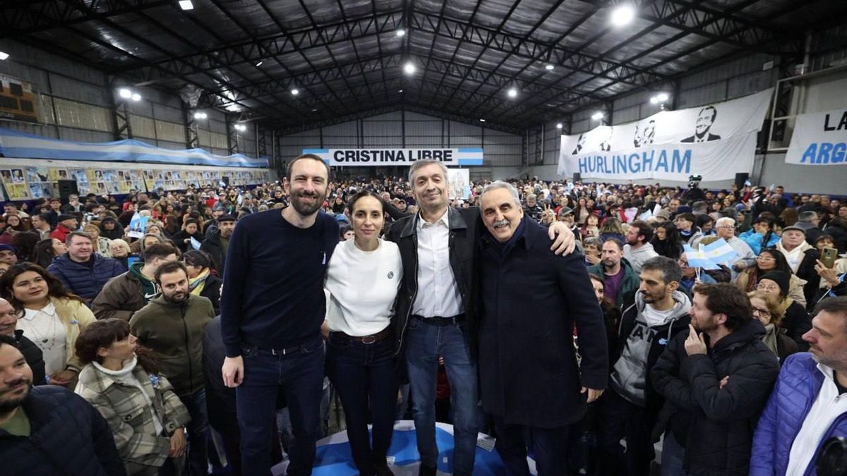 Guillermo Moreno en un acto encabezado por Máximo Kirchner en Hurlingham