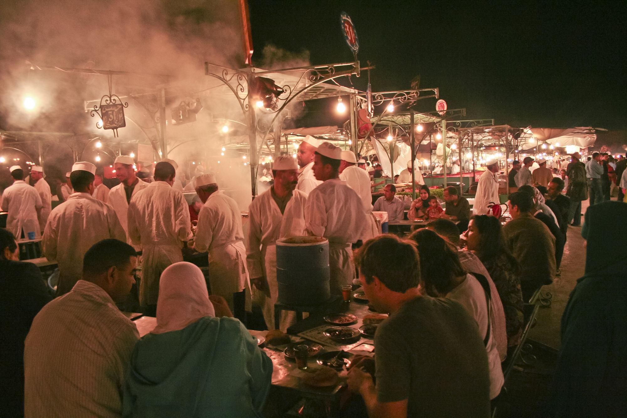 El mítico puesto 31. Dicen que aquí se comen las mejores salchichas de cordero de Marrakech.