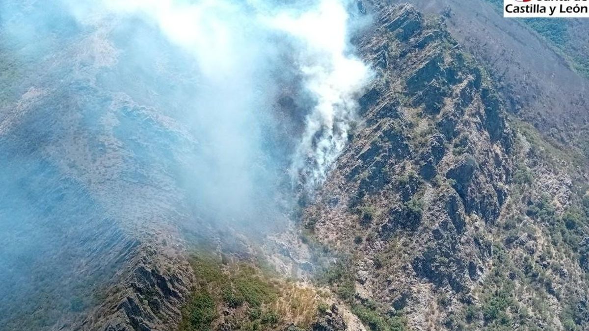 Estado del incendio de Veguellina, en Villafranca del Bierzo.