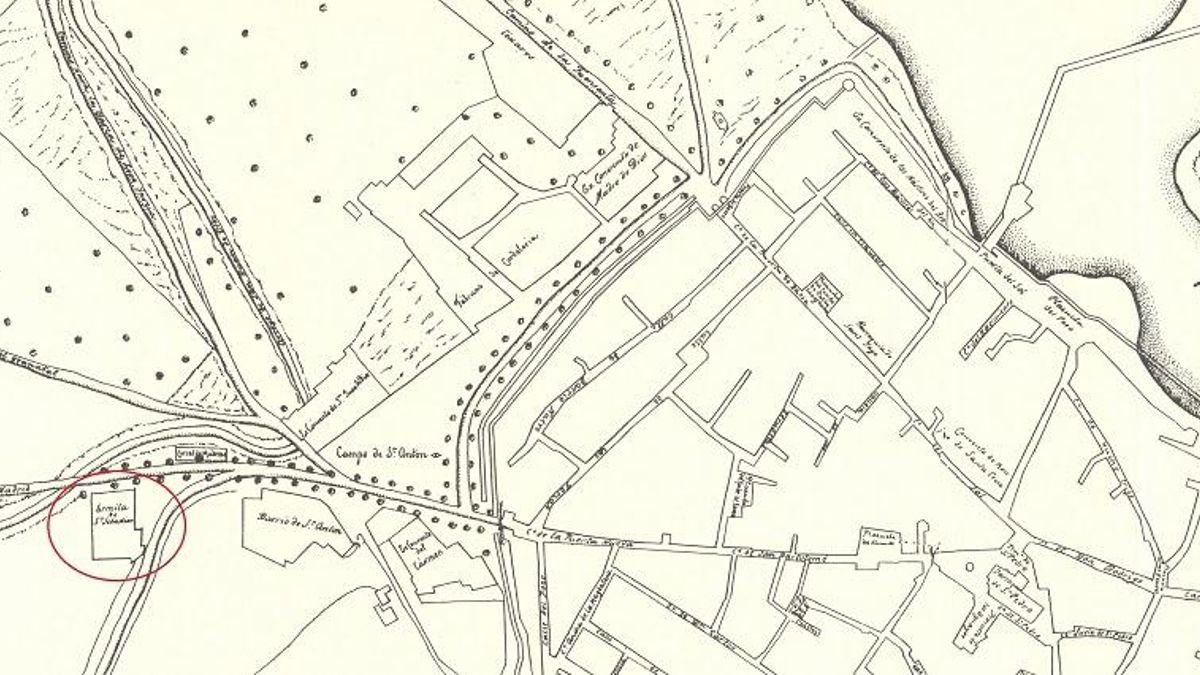 Detalle del Plan topográfico de la ciudad de Córdoba, levantado por Karvinski, en 1811.
