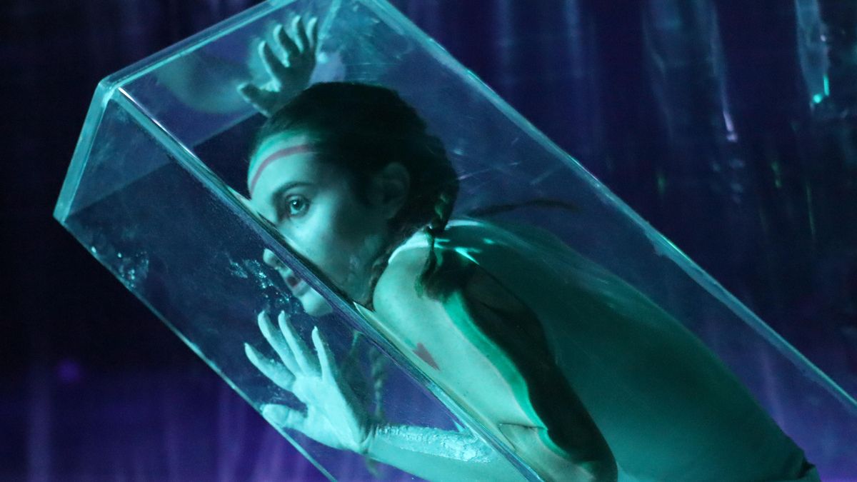 Una de las alumnas de la ESAD de Murcia, durante una interpretación