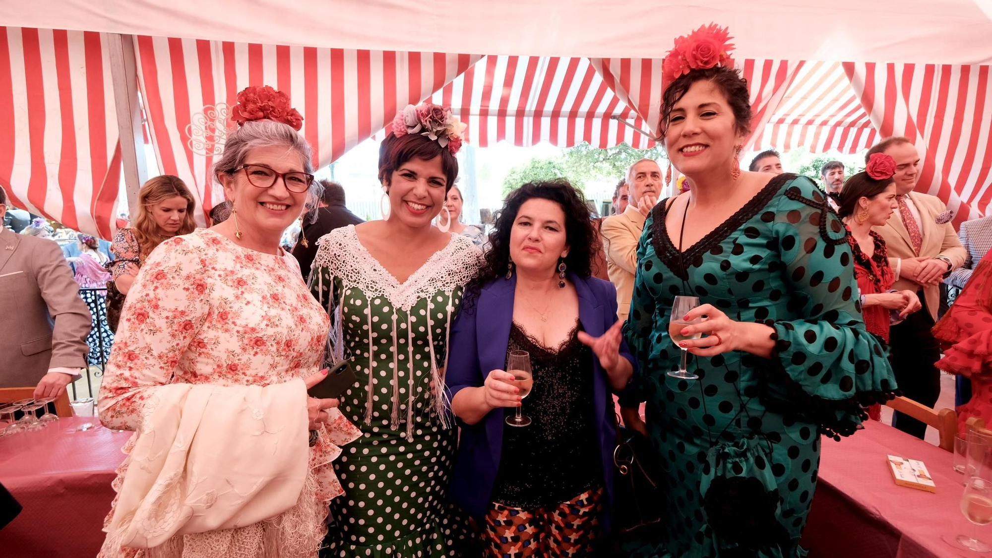 Pilar González, Teresa Rodríguez, Maribel Mora y Sandra Heredia, de Adelante Andalucía