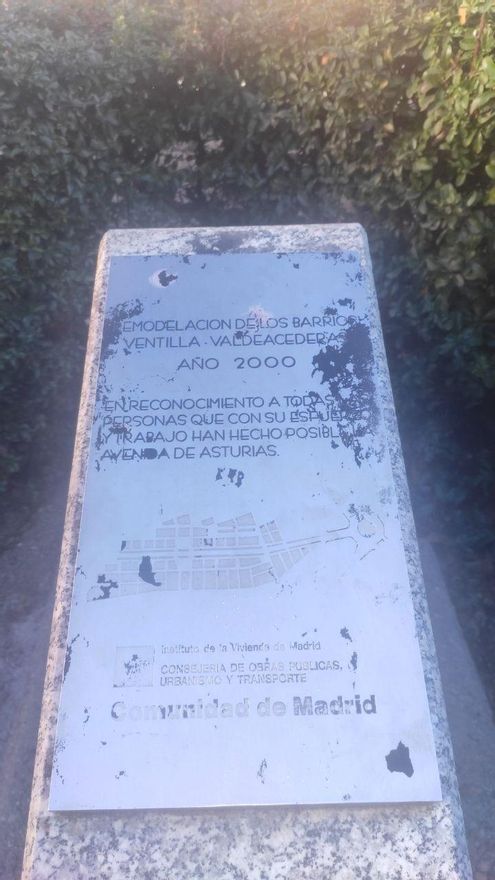 Placa dedicada al tejido asociativo de la Ventilla