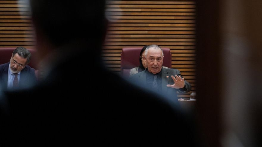 El síndic de Compromís, Joan Baldoví, durante el debate de investidura
