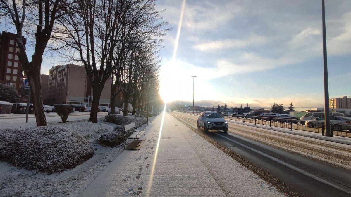 Nieve en León capital.