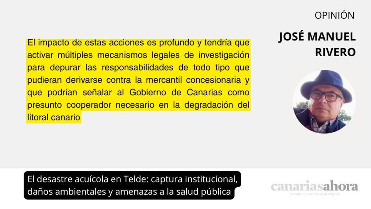 El desastre acuícola en Telde: captura institucional, daños ambientales y amenazas a la salud pública