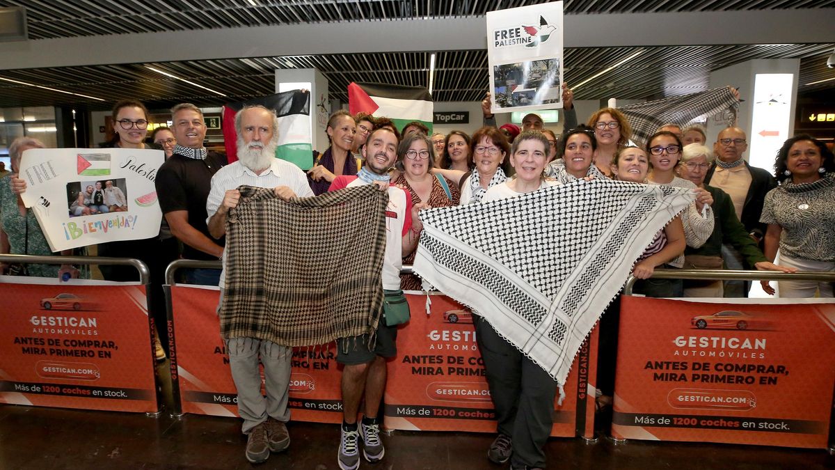 Bienvenida a los integrantes canarios de la Marcha Global a Gaza, Antonio Agudo, Chus Rodríguez y Koldobi Velasco.