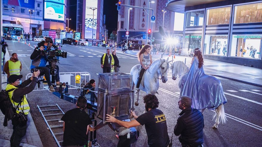 Un momento del rodaje