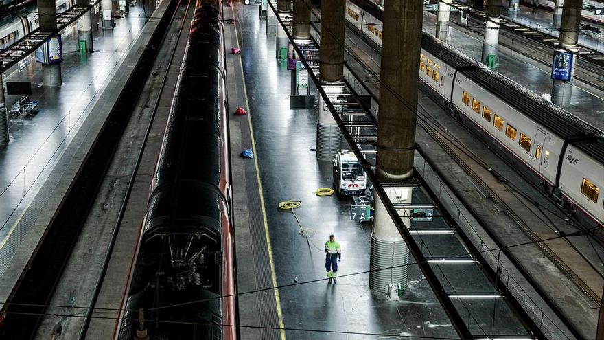Un tren en la Estación de Atocha