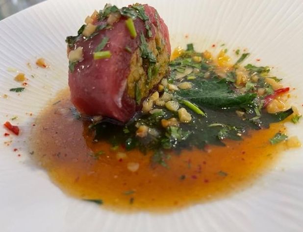 Niguiri de atún con gofio