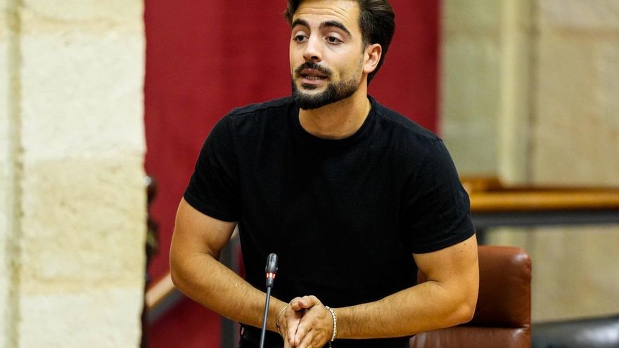 El coportavoz de Podemos Andalucía, el cordobés José Manuel Jurado, durante una intervención en el Parlamento andaluz.