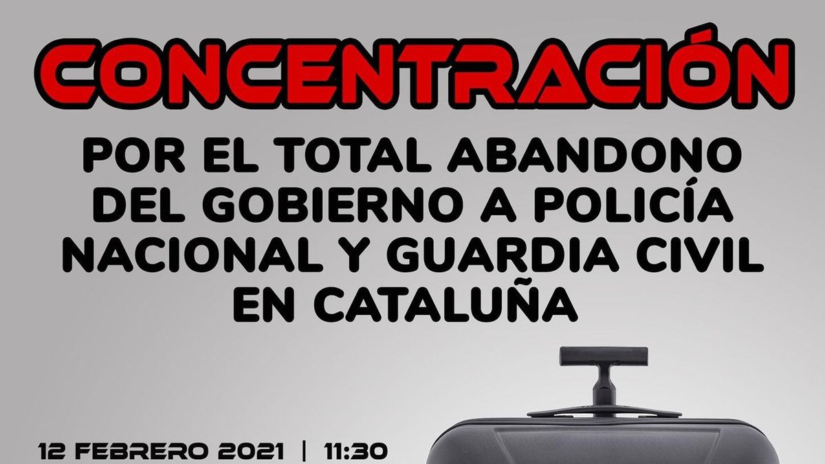 Cartel de la concentración en Barcelona el viernes 12 de febrero.